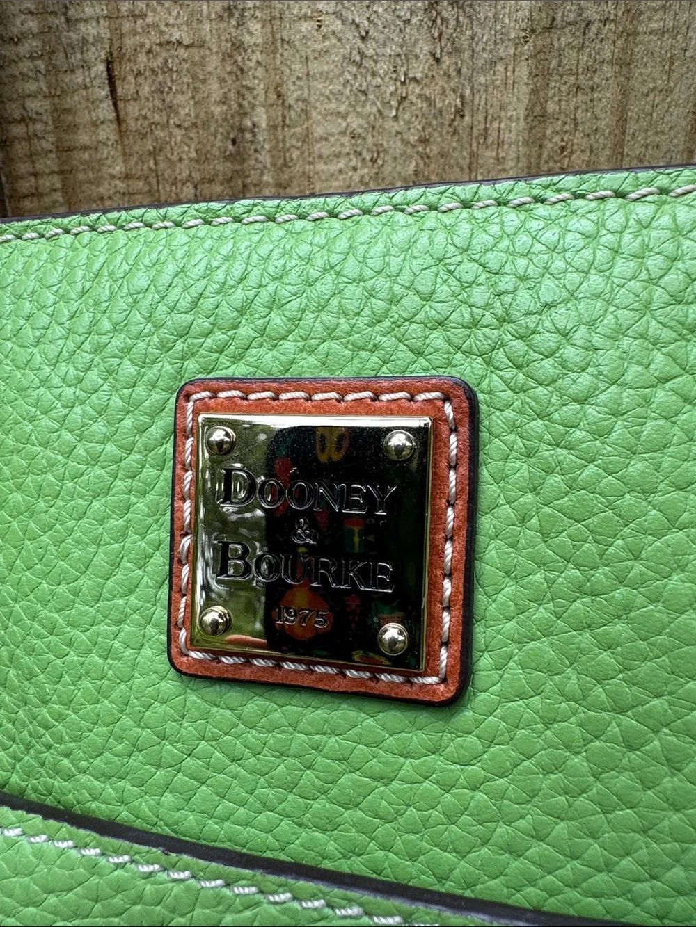Dooney & Bourke “Lexington Tote” lime green pebbled leather